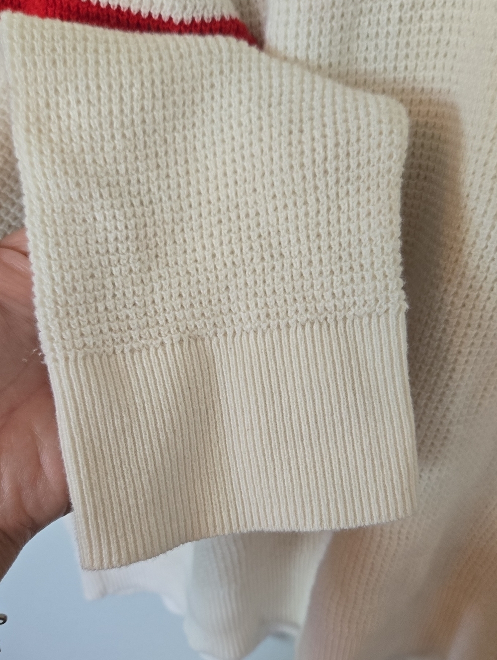 Faherty | Throwback Wisp Waffle Cotton Cashmere Sweater Americana Size XL - Picture 7 of 10